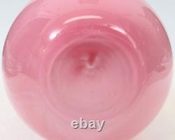 Signed Studio Art Glass 9.75 Vase Cased Pink Double Gourd Chinese Shape