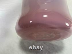 Signed Studio Art Glass Vase 13 3/8 in Mint Green Lavender Pink Gradient