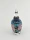 Signed Vandermark Studio Art Glass Perfume Bottle Floral Blue Pink 6