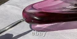 Signed Vintage Val St Lambert Pink Crystal Belgium Glass Centrepiece Bowl Dish