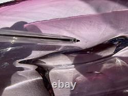 Signed Vintage Val St Lambert Pink Crystal Belgium Glass Centrepiece Bowl Dish