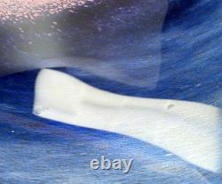 Skruf Annette Krahmer LARGE SCANDINAVIAN ART GLASS CHARGER Pink & Blue 41cm