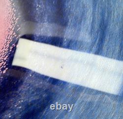 Skruf Annette Krahmer LARGE SCANDINAVIAN ART GLASS CHARGER Pink & Blue 41cm