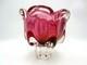 Sommerso Chribska XXL organic foot round pink & amber art glass centrepiece bowl
