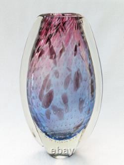 Star by julien macdonald Vase Art Glass Controlled Bubble Blue Pink Purple 30cm
