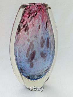 Star by julien macdonald Vase Art Glass Controlled Bubble Blue Pink Purple 30cm