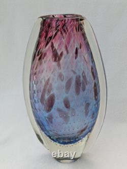Star by julien macdonald Vase Art Glass Controlled Bubble Blue Pink Purple 30cm