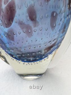 Star by julien macdonald Vase Art Glass Controlled Bubble Blue Pink Purple 30cm
