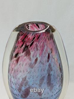 Star by julien macdonald Vase Art Glass Controlled Bubble Blue Pink Purple 30cm
