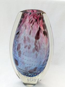 Star by julien macdonald Vase Art Glass Controlled Bubble Blue Pink Purple 30cm