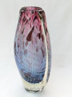 Star by julien macdonald Vase Art Glass Controlled Bubble Blue Pink Purple 30cm