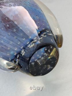 Star by julien macdonald Vase Art Glass Controlled Bubble Blue Pink Purple 30cm