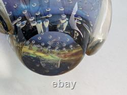 Star by julien macdonald Vase Art Glass Controlled Bubble Blue Pink Purple 30cm