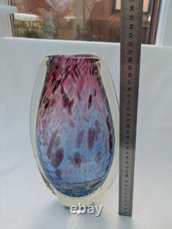 Star by julien macdonald Vase Art Glass Controlled Bubble Blue Pink Purple 30cm