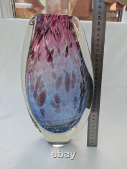 Star by julien macdonald Vase Art Glass Controlled Bubble Blue Pink Purple 30cm