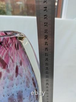 Star by julien macdonald Vase Art Glass Controlled Bubble Blue Pink Purple 30cm