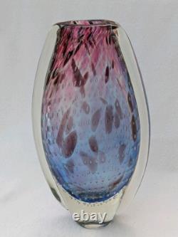 Star by julien macdonald Vase Art Glass Controlled Bubble Blue Pink Purple 30cm