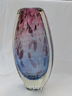 Star by julien macdonald Vase Art Glass Controlled Bubble Blue Pink Purple 30cm