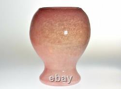 Steuben Glass 1920's Cluthra Pink Mushroom Vase #794