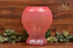 Steuben Glass 1920's Cluthra Pink Mushroom Vase #794