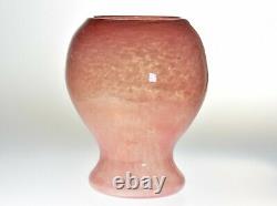 Steuben Glass 1920's Cluthra Pink Mushroom Vase #794