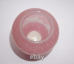 Steuben Rosaline Acid Etched Cut Back Glass Covered Vase #5000 Steuben Rosaline Acid Etched Cut Back Glass Covered Vase #5000