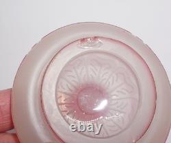 Steuben Rosaline Acid Etched Cut Back Glass Covered Vase #5000 Steuben Rosaline Acid Etched Cut Back Glass Covered Vase #5000