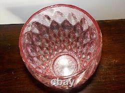 Stevens and Williams Pink Trailed Glass Ovoid Vase c1930