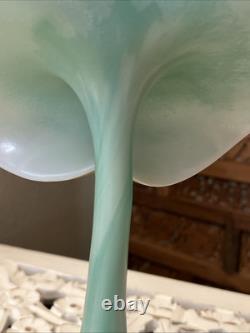 Stuart Abelman Jack in the Pulpit Iridescent Pink Art Glass Vase 10 inch Signed