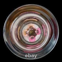 Studio Ahus Swedish Art Glass Vase Pink Amber Bubble Core 10.5 Scandinavian