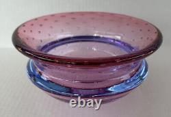 Studio Art Glass Bowl 7 Controlled Bubble Pink Purple Mark Sudduth Modern Art