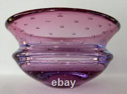 Studio Art Glass Bowl 7 Controlled Bubble Pink Purple Mark Sudduth Modern Art