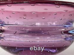Studio Art Glass Bowl 7 Controlled Bubble Pink Purple Mark Sudduth Modern Art
