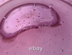 Studio Art Glass Bowl 7 Controlled Bubble Pink Purple Mark Sudduth Modern Art