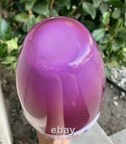 Studio Art Glass Pink Vase Geometric Modern Signed Mark Hartung 84