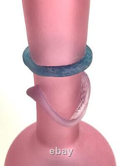 Studio Paran Hand Crafted Art Glass Vase Pink Blue Violet Richard Jones Signed