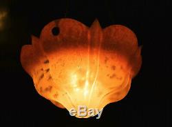 Stunning 1940s RARE art deco large lantern light dish marbled glass all original