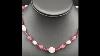 Stunning 27 Gold Plated Romantic Pink Art Glass U0026 Crystal Hand Knotted Necklace