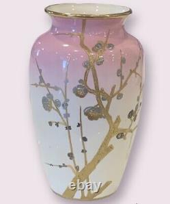Stunning Antique Thomas Webb Jules Barbs 19th C. Peachblow Vase Cherry Blossoms
