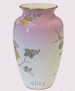 Stunning Antique Thomas Webb Jules Barbs 19th C. Peachblow Vase Cherry Blossoms