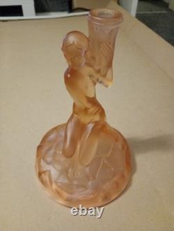 Stunning Art Deco Walther and Sohne Pink Glass Comport
