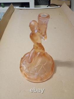 Stunning Art Deco Walther and Sohne Pink Glass Comport