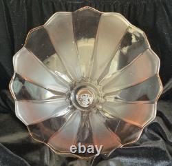 Stunning Art Deco Walther and Sohne Pink Glass Comport 1930's. Three Graces