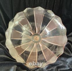 Stunning Art Deco Walther and Sohne Pink Glass Comport 1930's. Three Graces