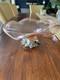 Stunning, Highly Unusual Murano Glass Fruit Display Bowl Pink & Chrome Pedestal