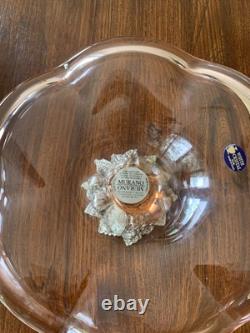 Stunning, Highly Unusual Murano Glass Fruit Display Bowl Pink & Chrome Pedestal