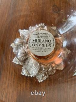 Stunning, Highly Unusual Murano Glass Fruit Display Bowl Pink & Chrome Pedestal