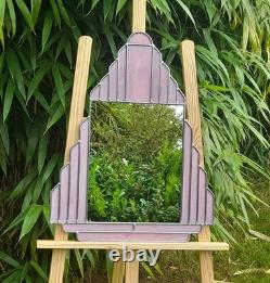 Stunning'I'm back In the Pink' Art Deco Style Stained Glass Mirror