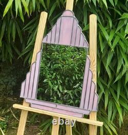 Stunning'I'm back In the Pink' Art Deco Style Stained Glass Mirror