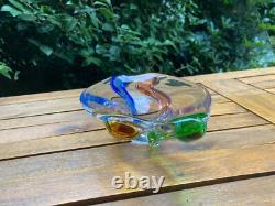 Stunning Mstisov Vintage Czech Glass Rhapsody Bowl by Frantisek Zemek